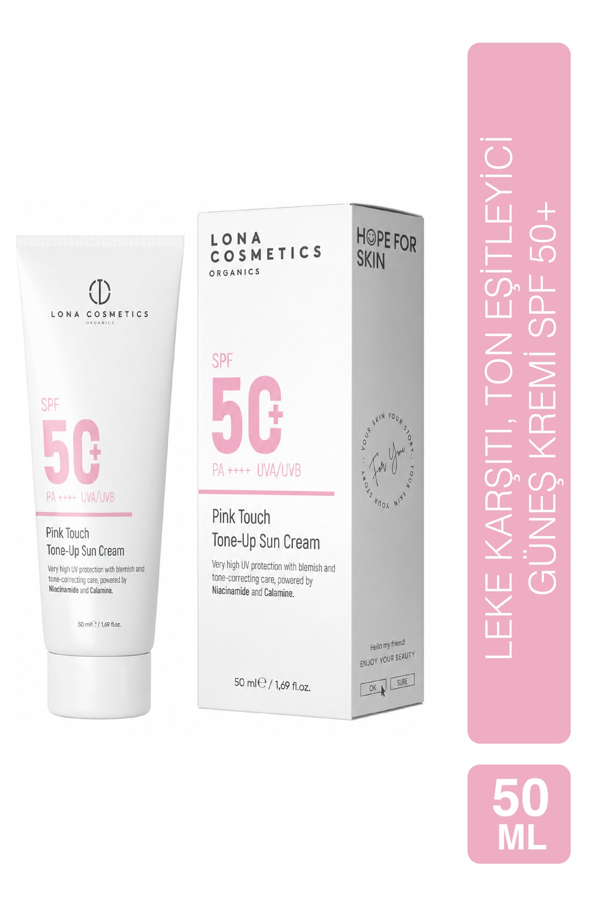Renk Tonu Eşitleyici SPF 50 Pink Touch Güneş Kremi 50 ml