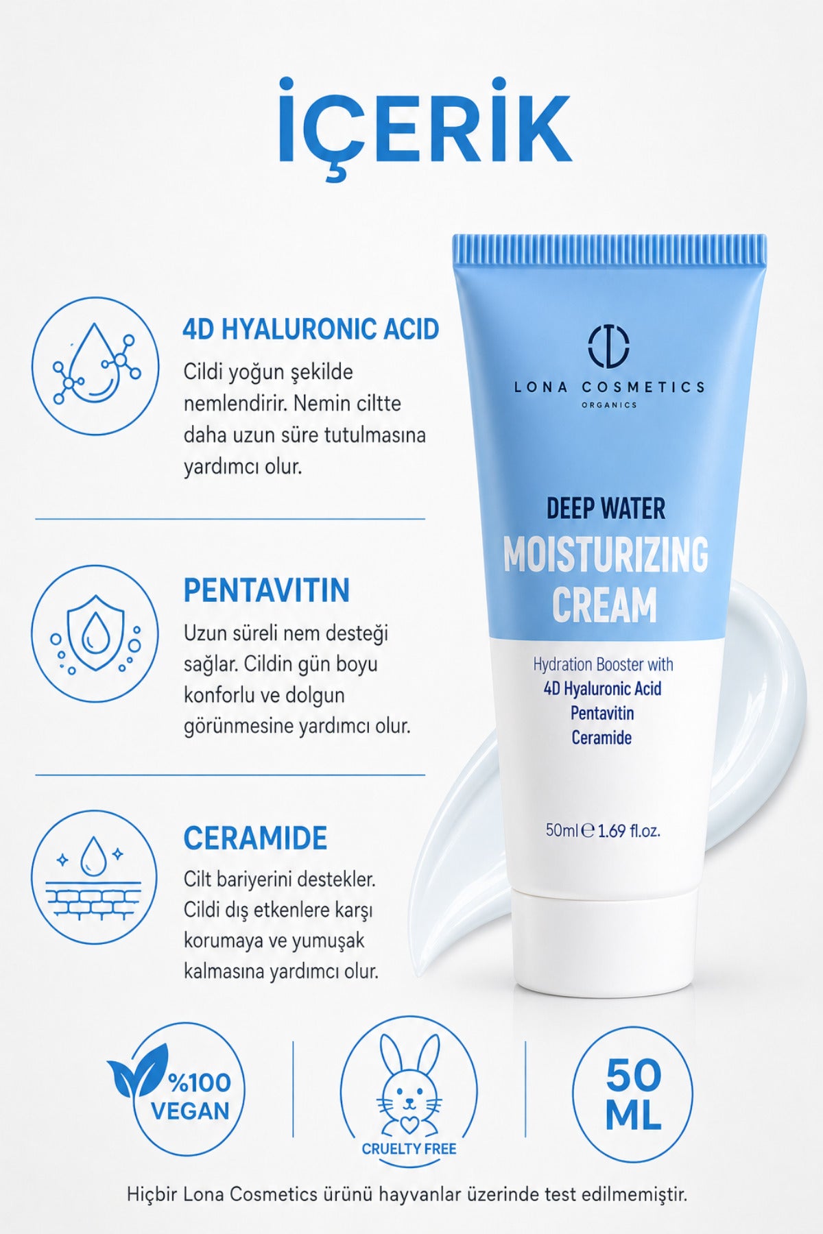 Su Bazlı Yoğun Nemlendirici Yüz Bakım Kremi 50 ml