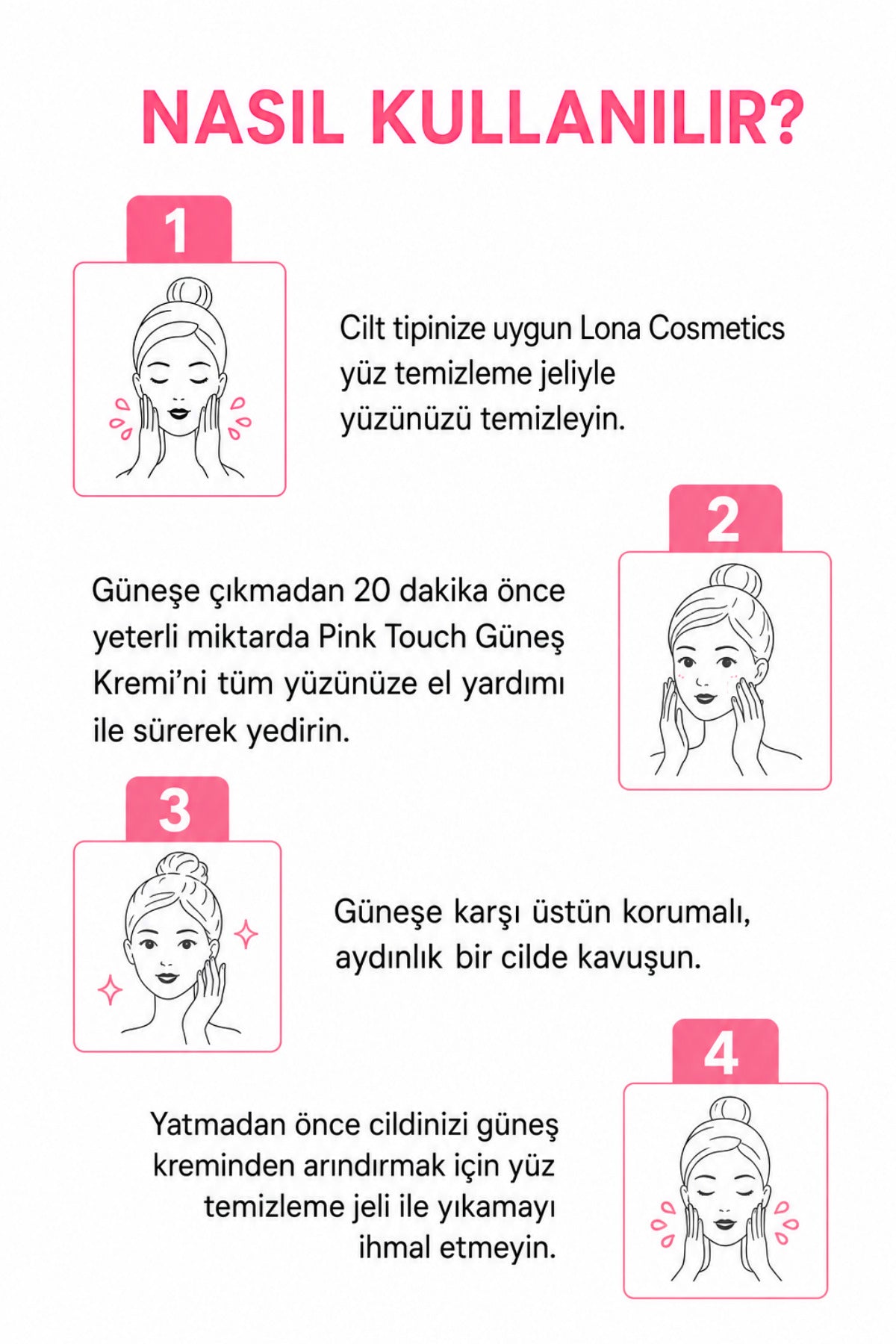 Renk Tonu Eşitleyici SPF 50 Pink Touch Güneş Kremi 50 ml