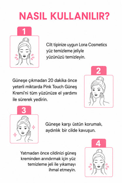 Renk Tonu Eşitleyici SPF 50 Pink Touch Güneş Kremi 50 ml