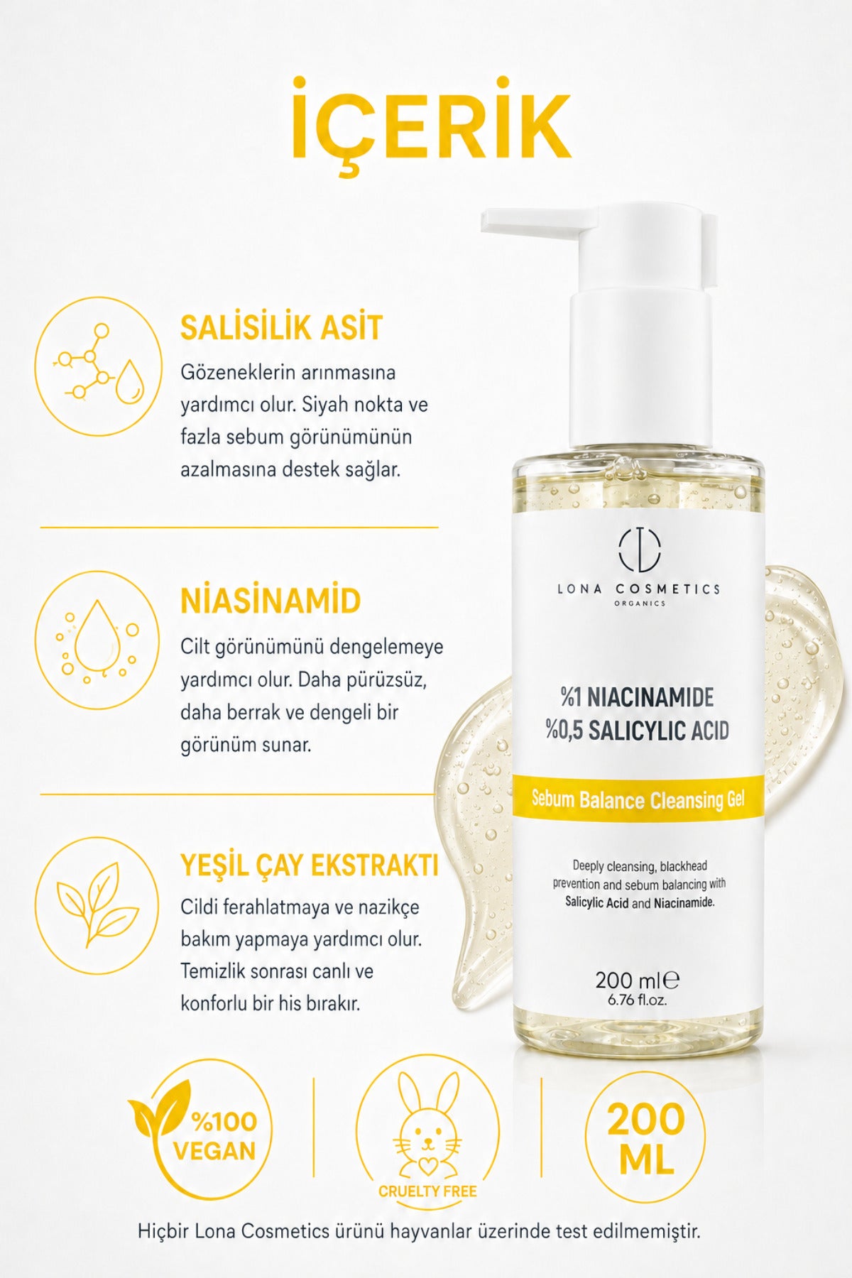 Yağlı Ve Karma Ciltler İçin Siyah Nokta Karşıtı Salisilik Asit Temizleme Jeli 200 ml