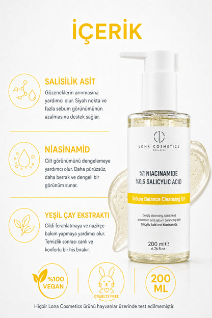Yağlı Ve Karma Ciltler İçin Siyah Nokta Karşıtı Salisilik Asit Temizleme Jeli 200 ml