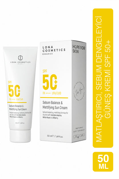 Yağlı ve Karma Ciltler İçin Matlaştırıcı SPF 50 Güneş Kremi 50 ml