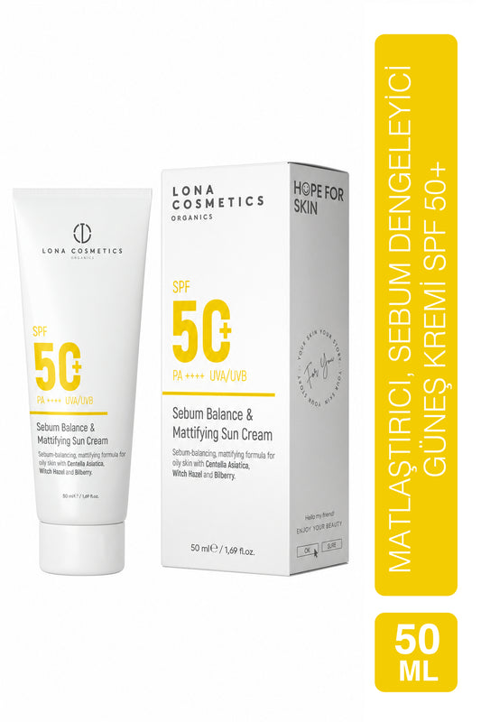 Yağlı ve Karma Ciltler İçin Matlaştırıcı SPF 50 Güneş Kremi 50 ml