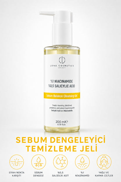 Sebum Dengeleme Etkili Cilt Temizleme Seti: Salisilik Asit Temizleme Jeli & Salisilik Asit Tonik