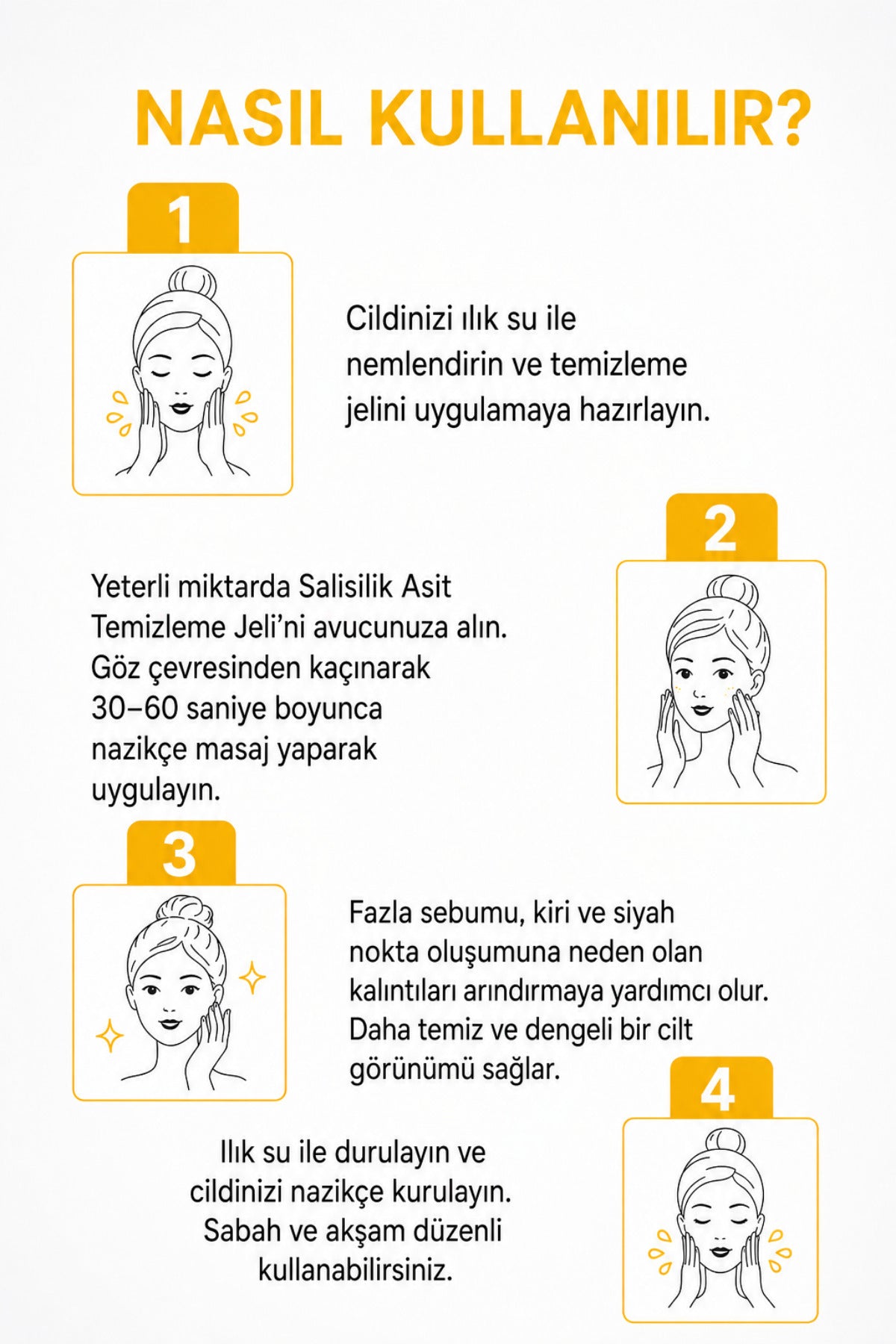 Yağlı Ve Karma Ciltler İçin Siyah Nokta Karşıtı Salisilik Asit Temizleme Jeli 200 ml