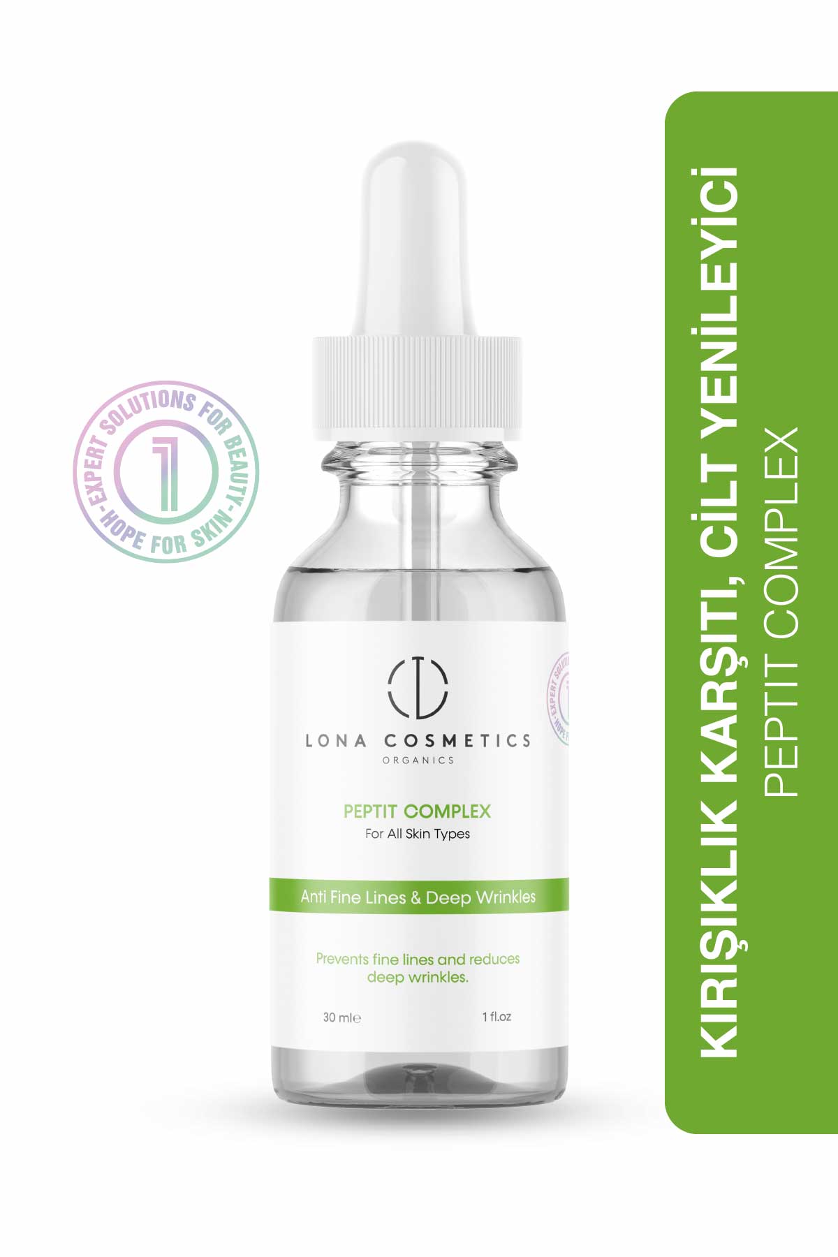 Yaşlanma ve Kırışıklık Karşıtı, Cilt Yenileyici & Onarıcı Peptit Complex Serum 30 Ml
